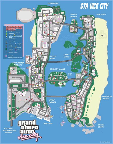 gta vice city map with names